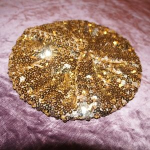 Gold Sequin Beret